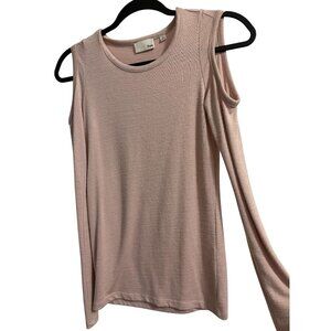 Wilfred Free XS Pink Cold Shoulder Ribbed Top